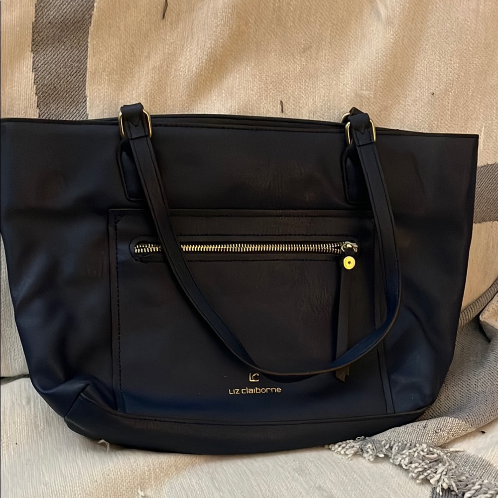 Liz Claiborne Navy Blue Tote Bag